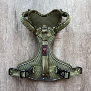 Halti Anatomy Dog Pet Harness with Handle Neoprene Padded Reflective Green Med